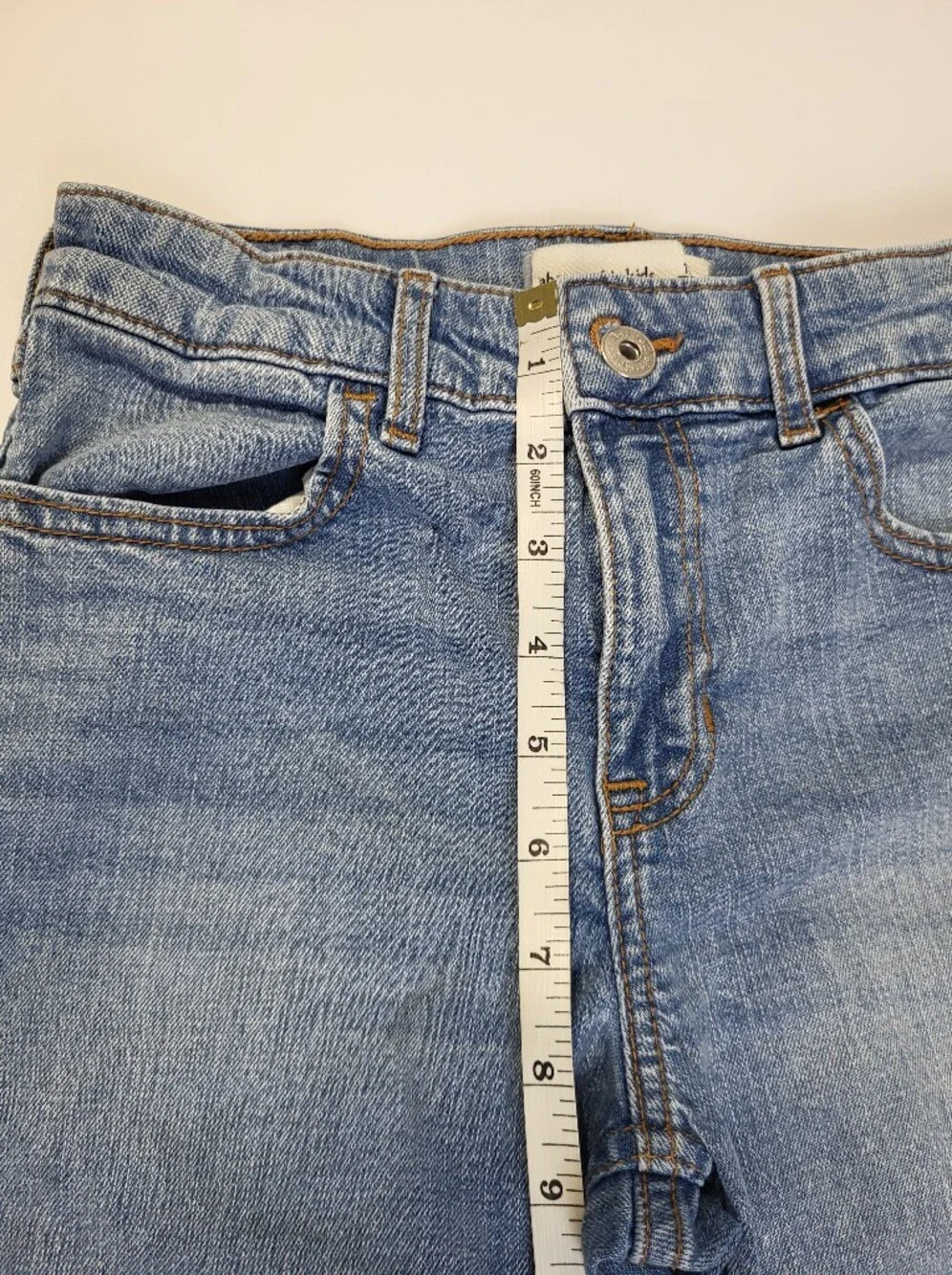 Abercrombie Kids High Rise Wide Leg Jeans Lace Bow Girl's Size 11/12 Adjustable